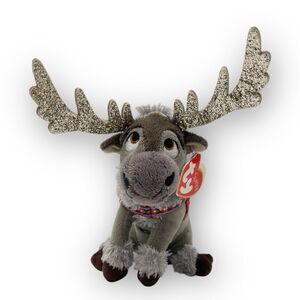 Sven Reindeer Frozen Disney Stuffed Plush Sparkle TY Beanie Baby 6" Hang Tag